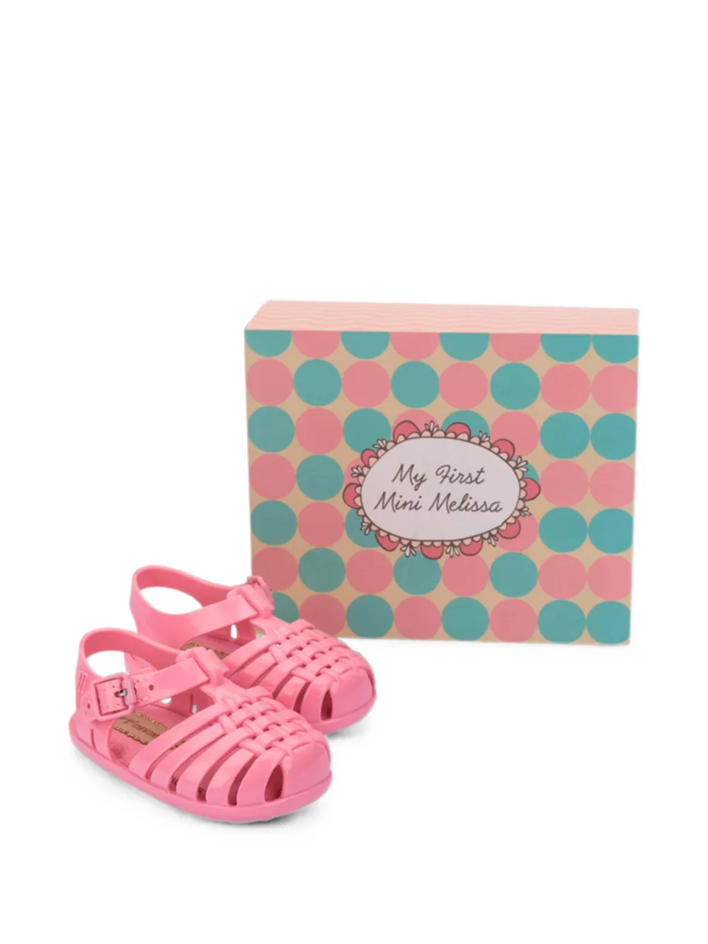 Mini Melissa Possession caged buckle-fastening sandals Roze