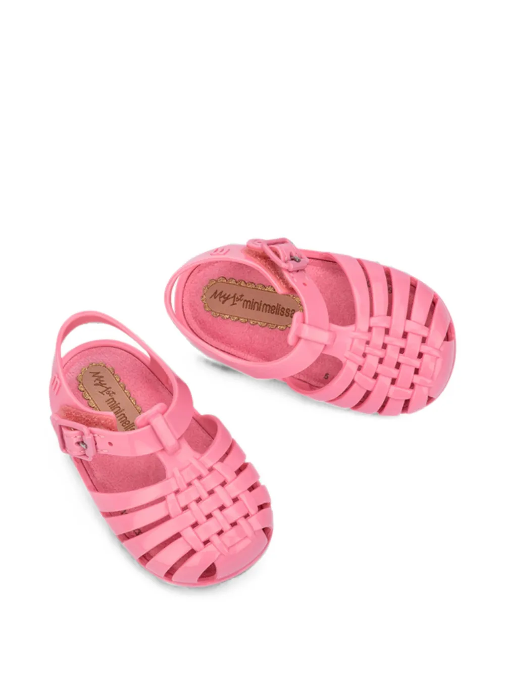Mini Melissa Possession caged buckle-fastening sandals Roze