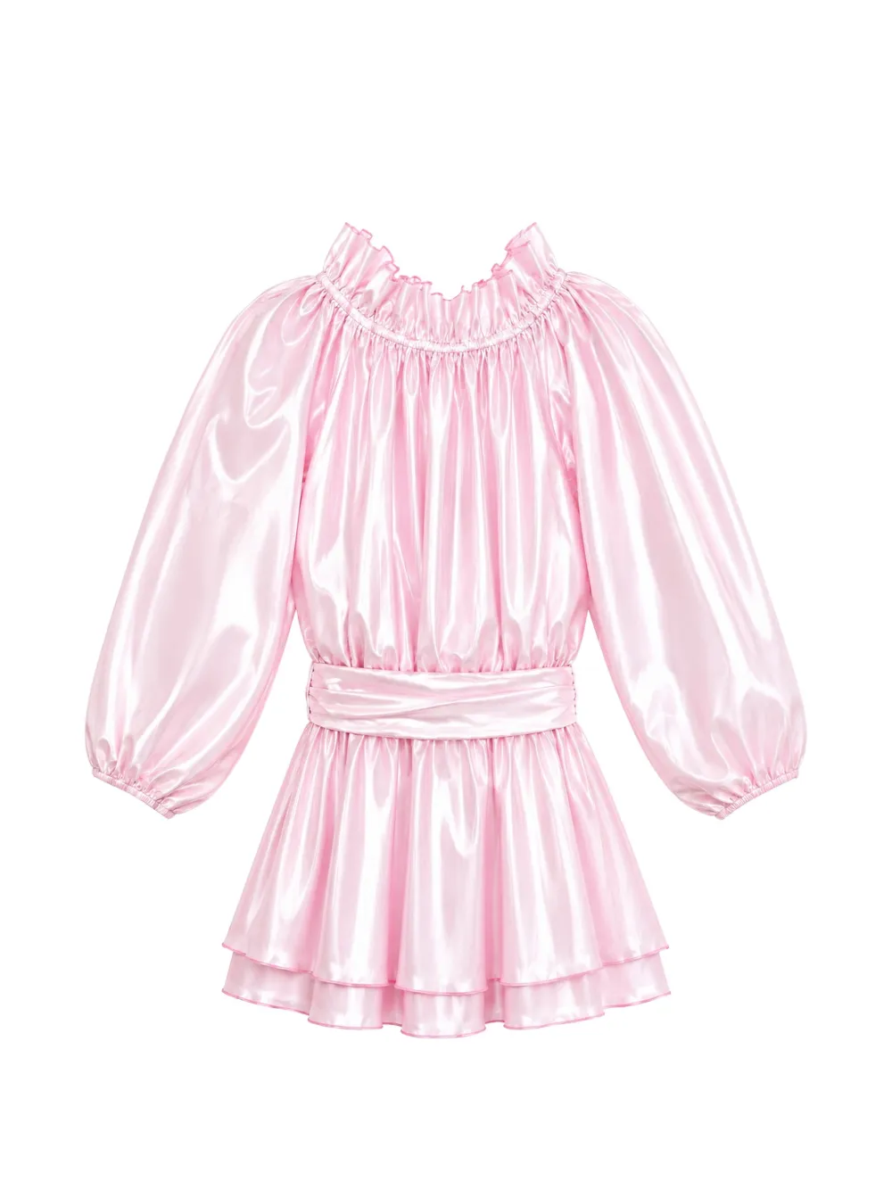 Miss Grant Kids Lulu jurk met ruches en strikdetail Roze