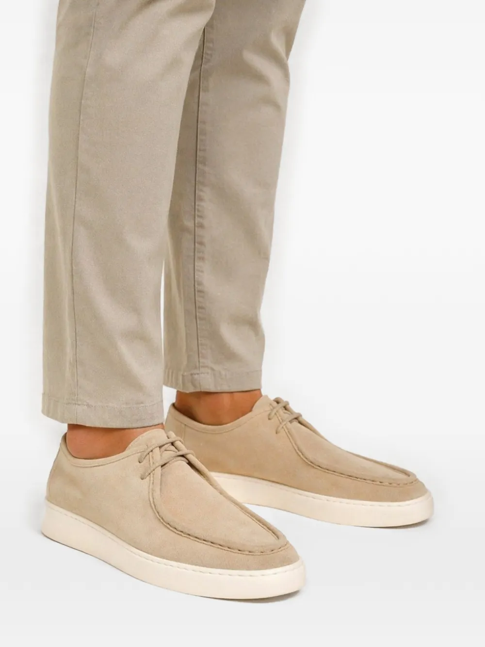 Poche Paris Oxford suède veterschoenen Beige