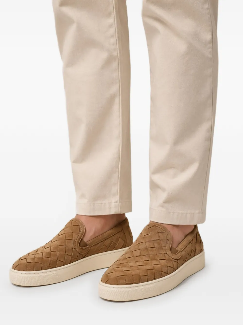 Poche Paris Geweven sneakers Bruin
