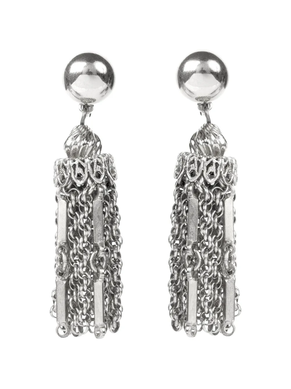 Monet Pre-Owned 1980s multi-link tassel clip-on earrings - Argento