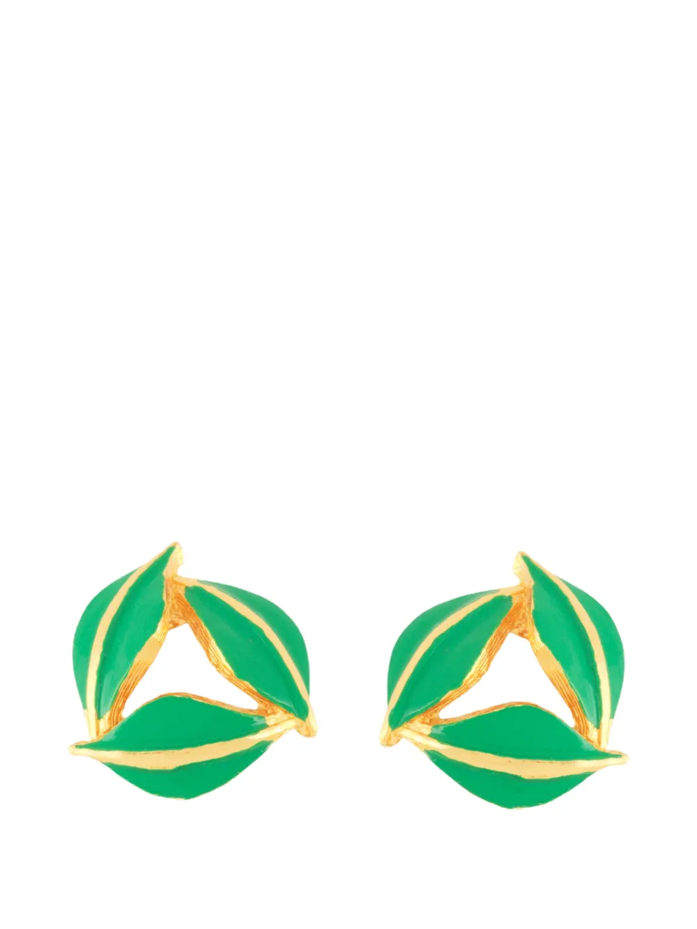 Susan Caplan Vintage 1980s leaf-design clip-on earrings - Oro