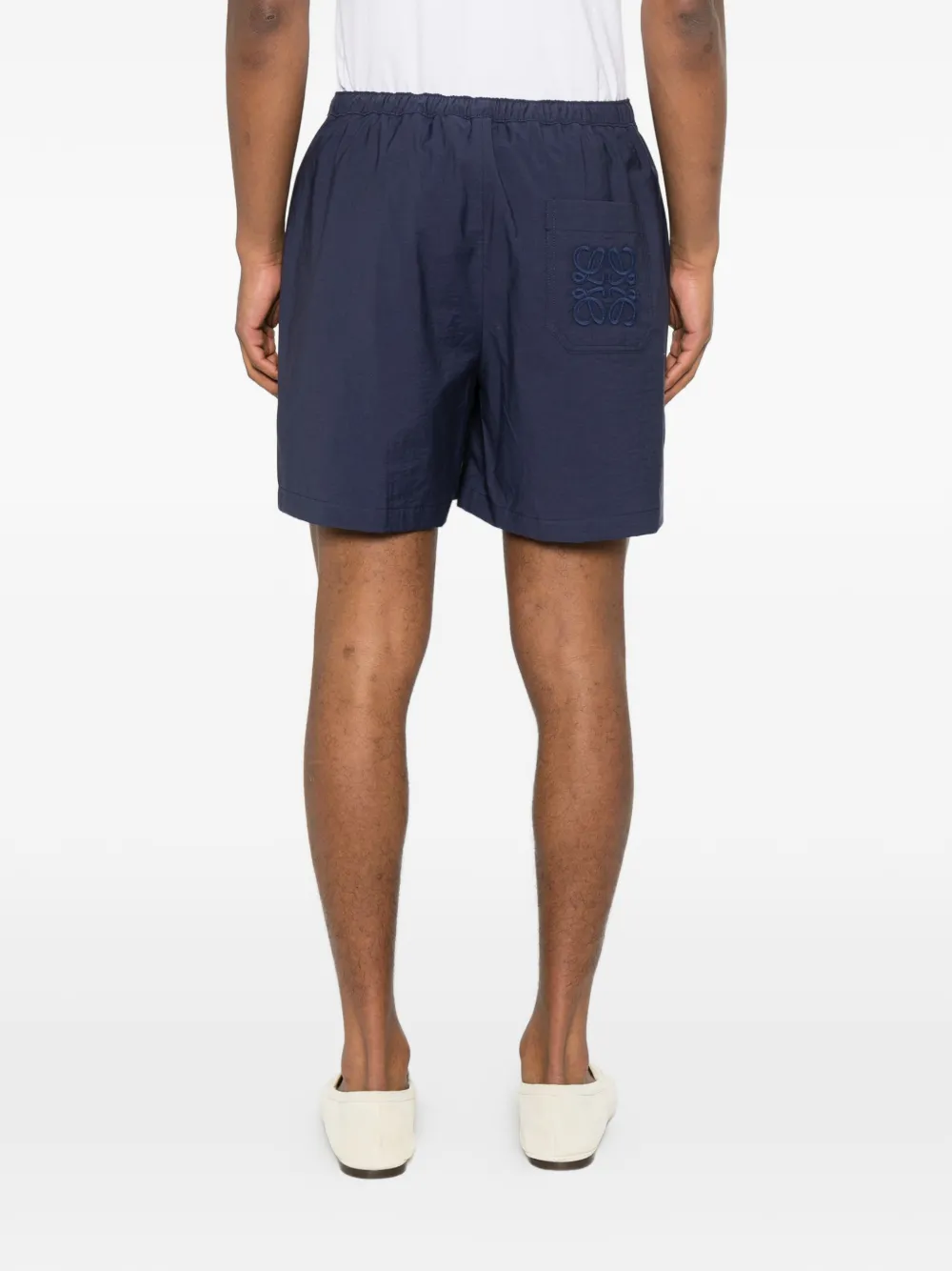 LOEWE Shorts met geborduurd Anagram en trekkoord Blauw