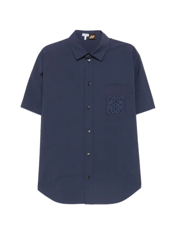 Loewe Short Sleeve Shirt in Cotton Blend in Blue