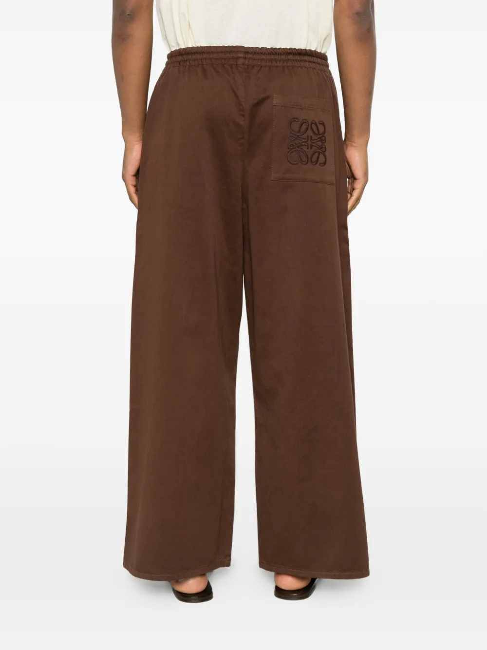 LOEWE Katoenen broek met trekkoord Bruin