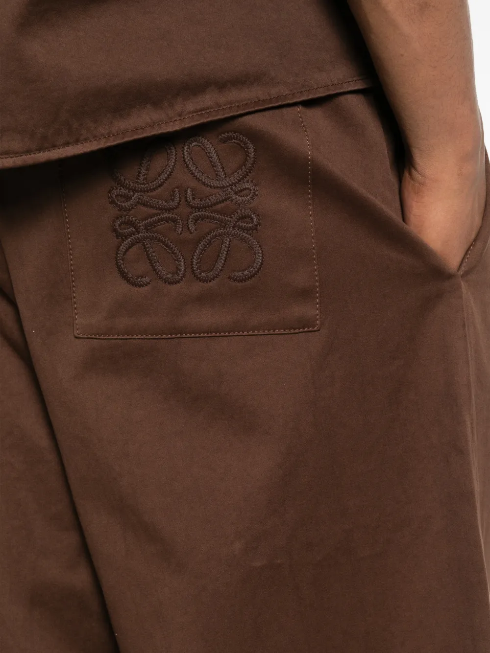 LOEWE Katoenen broek met trekkoord Bruin