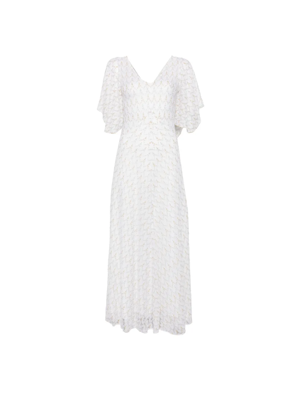 Missoni flutter-sleeve midi dress - Bianco