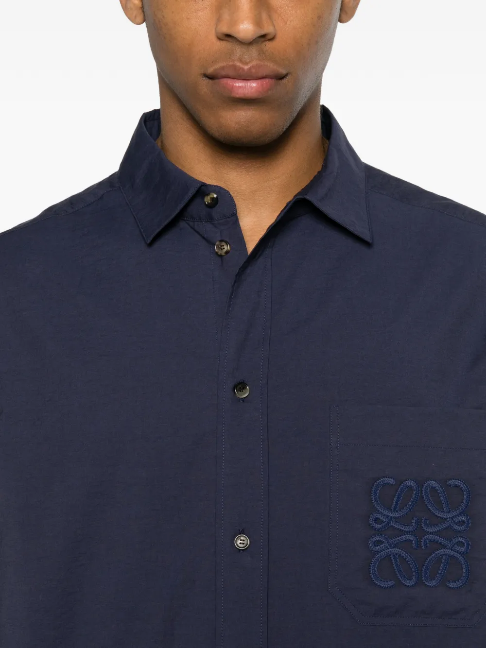LOEWE Overhemd met ronde hals Blauw