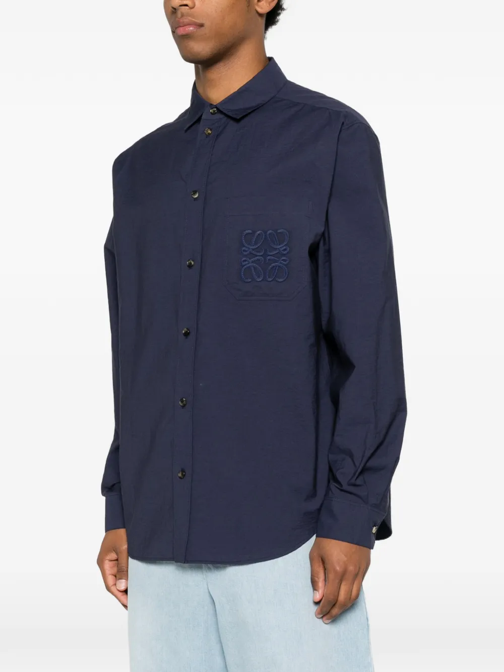 LOEWE Overhemd met ronde hals Blauw