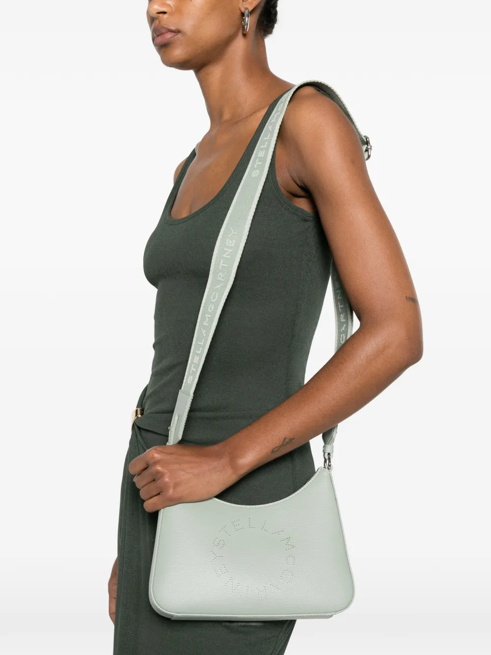 Stella McCartney Schoudertas met geperforeerd logo Groen