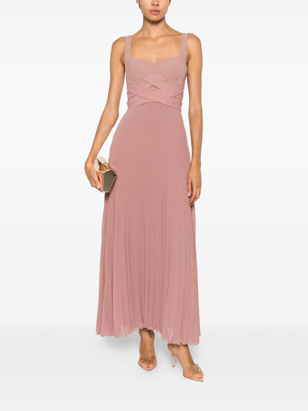 Patrizia Pepe Geplooide maxi-jurk met gekruist detail Roze