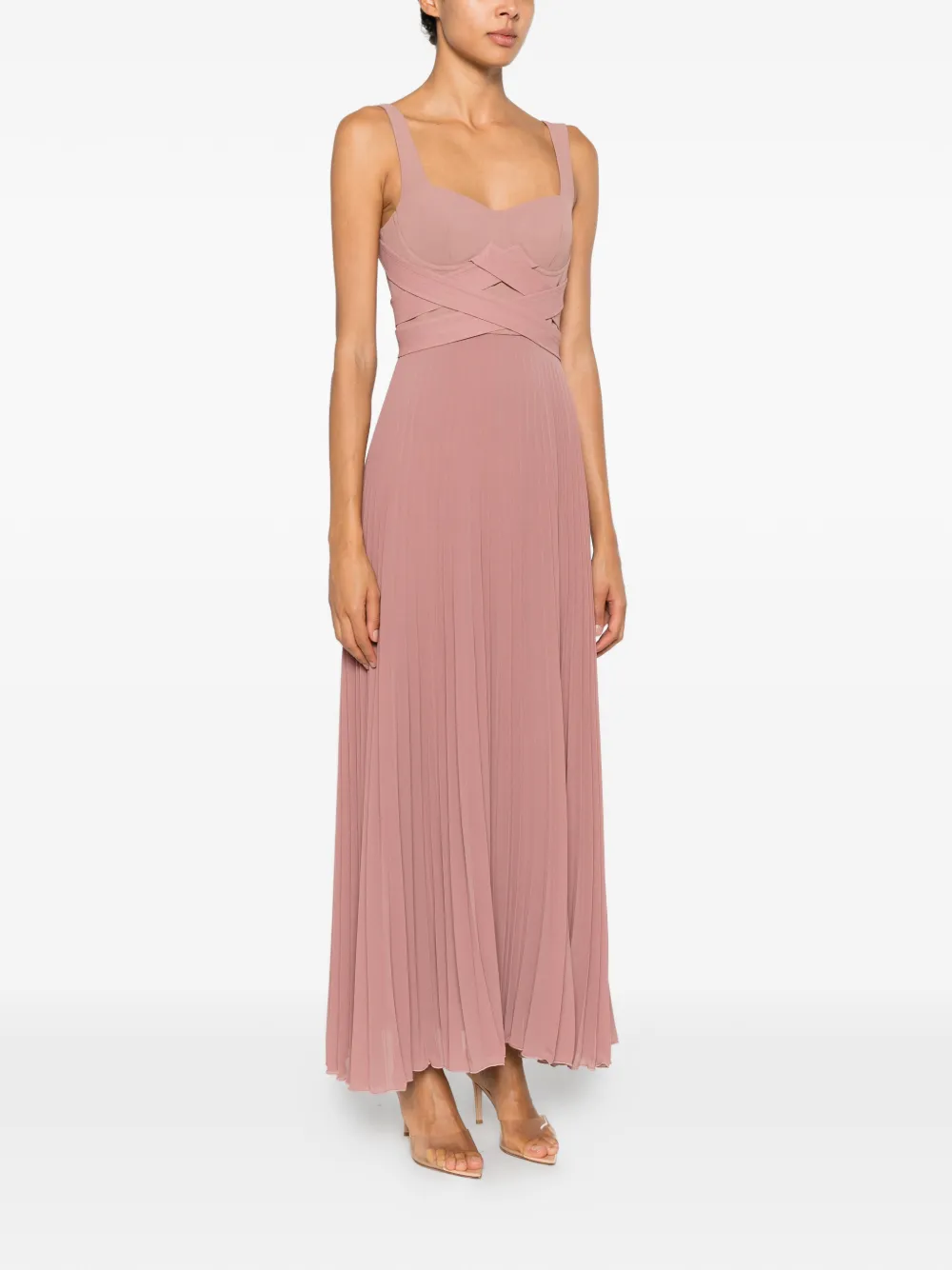 Patrizia Pepe Geplooide maxi-jurk met gekruist detail Roze