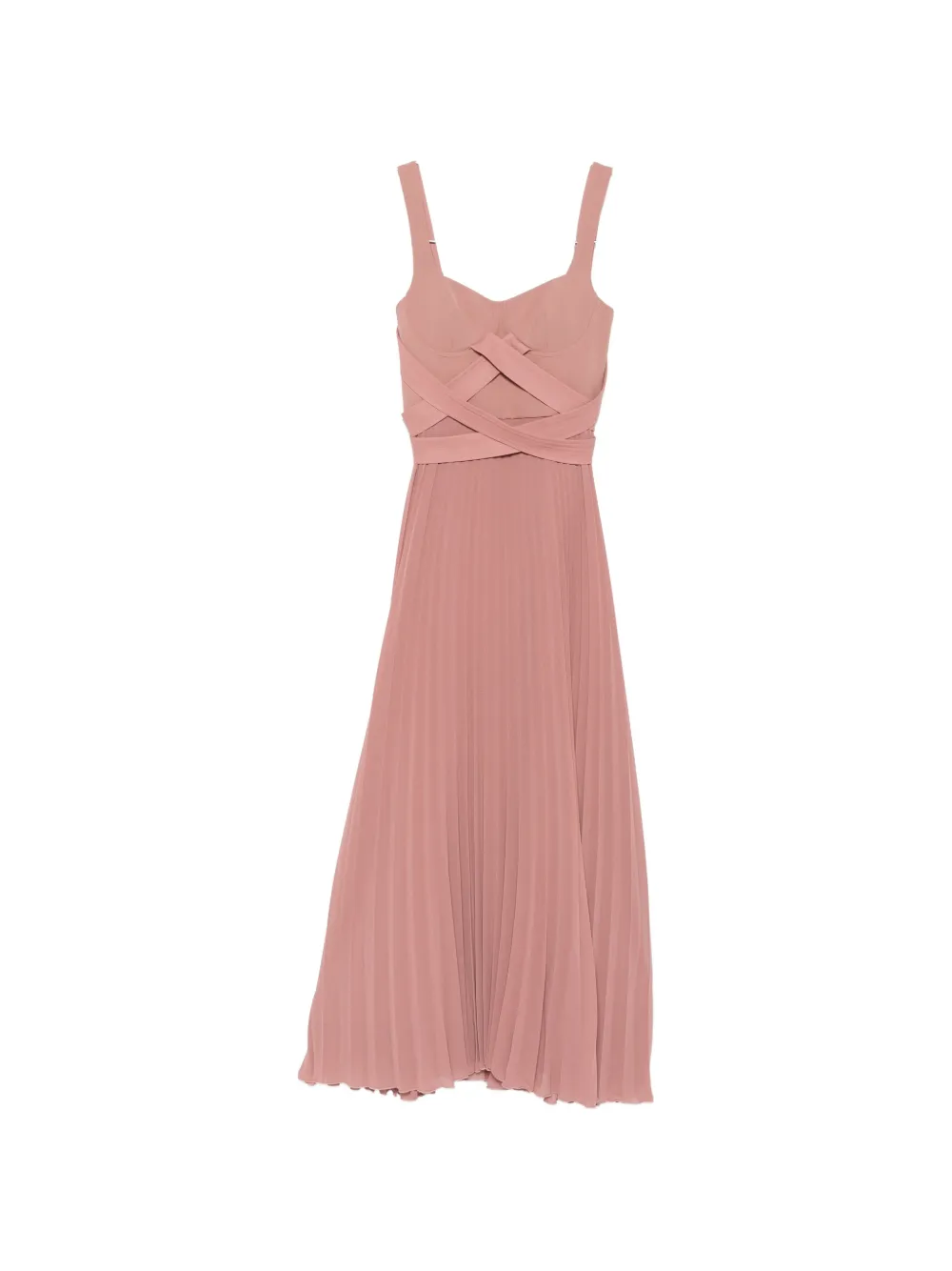 Patrizia Pepe pleated criss-cross maxi dress - Rosa