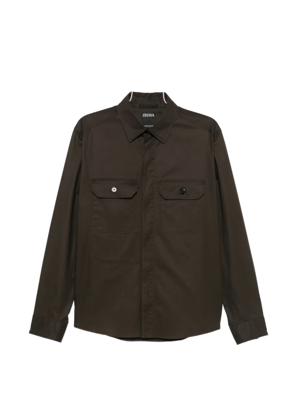 Zegna flap-pocket shirt - Braun