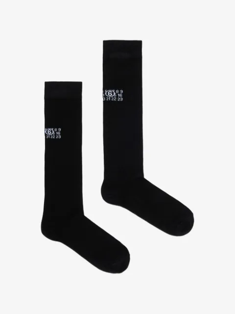 MM6 Maison Margiela Kids logo-print knee-high socks