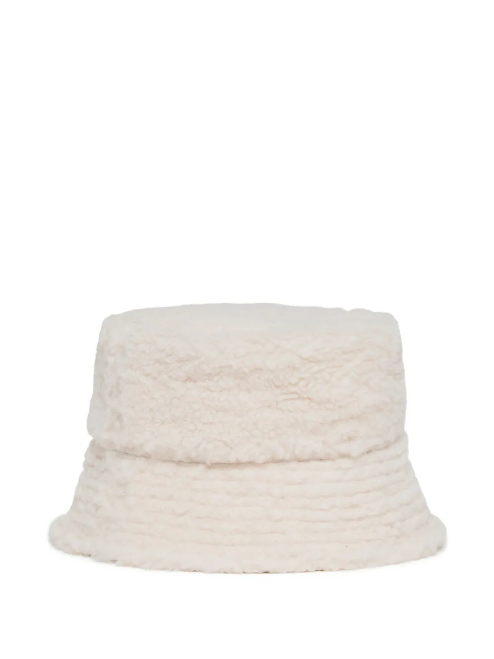 Diesel Kids Vissershoed met logo-patch en teddy-effect Wit