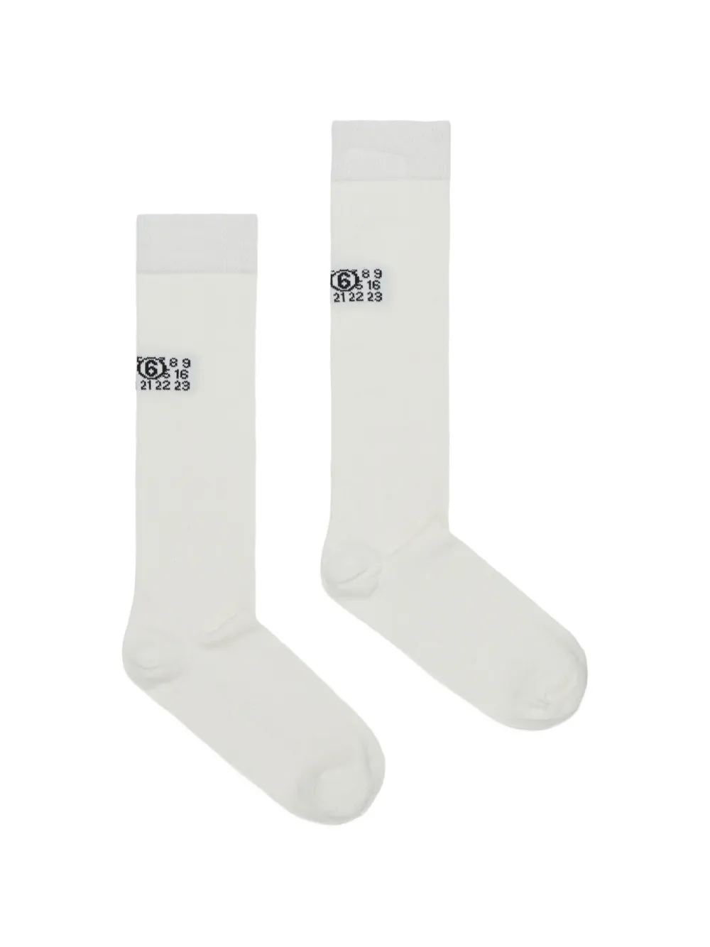 MM6 Maison Margiela Kids logo-print socks - Bianco