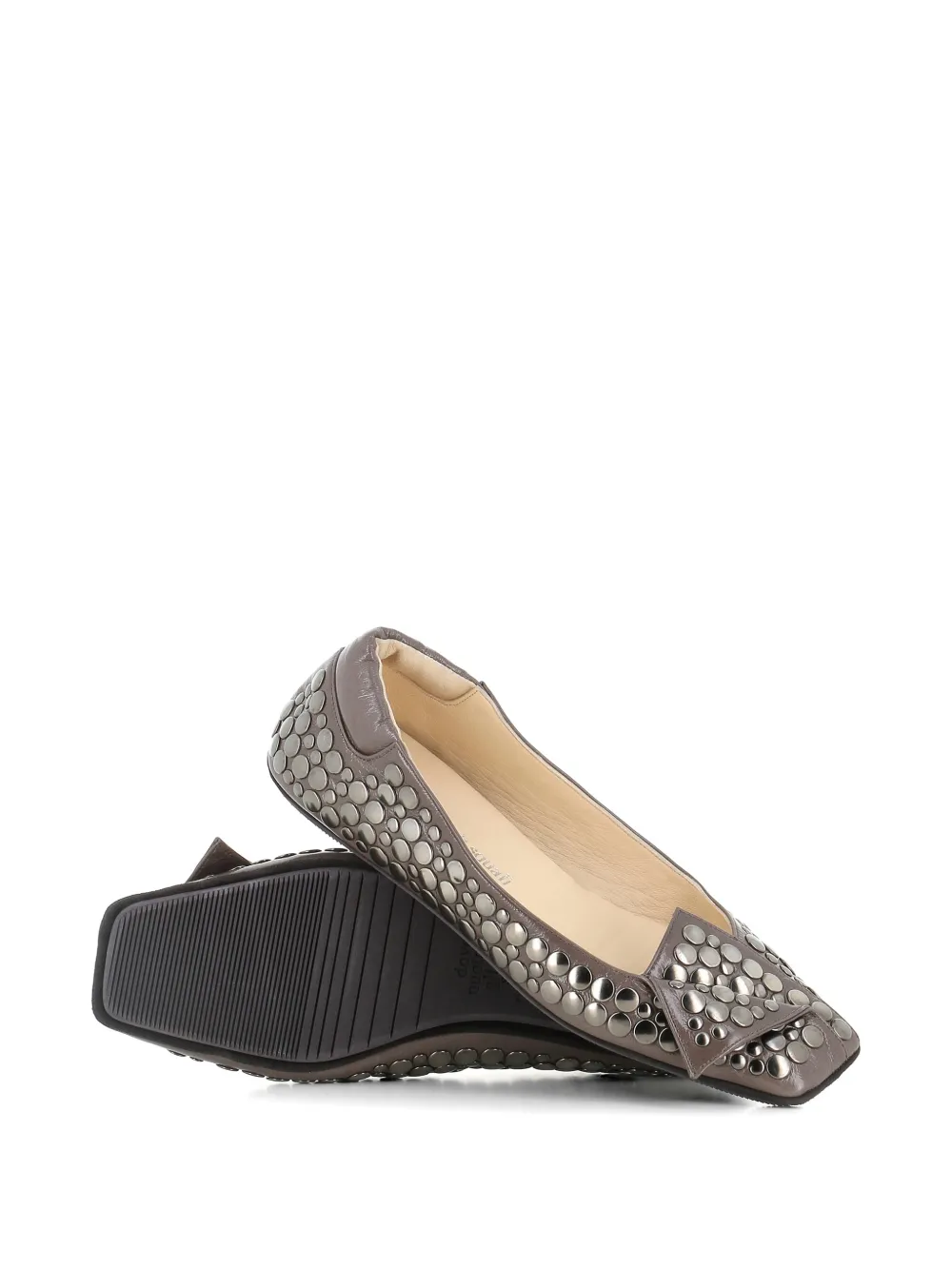 Dove Nuotano Gli Squali Ballerina's met studs en vierkante neus Grijs