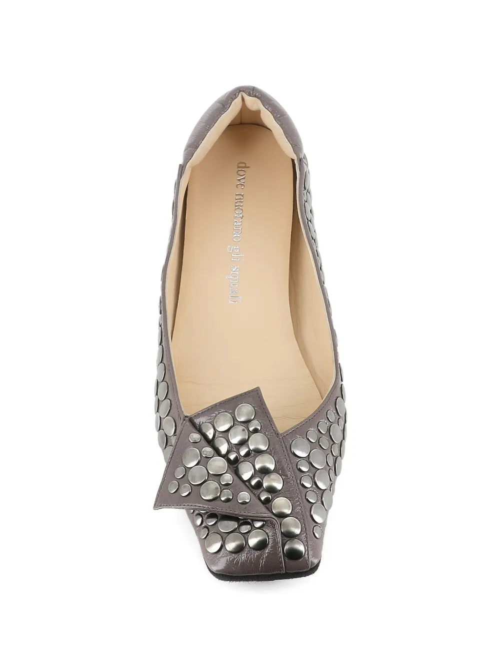 Dove Nuotano Gli Squali Ballerina's met studs en vierkante neus Grijs
