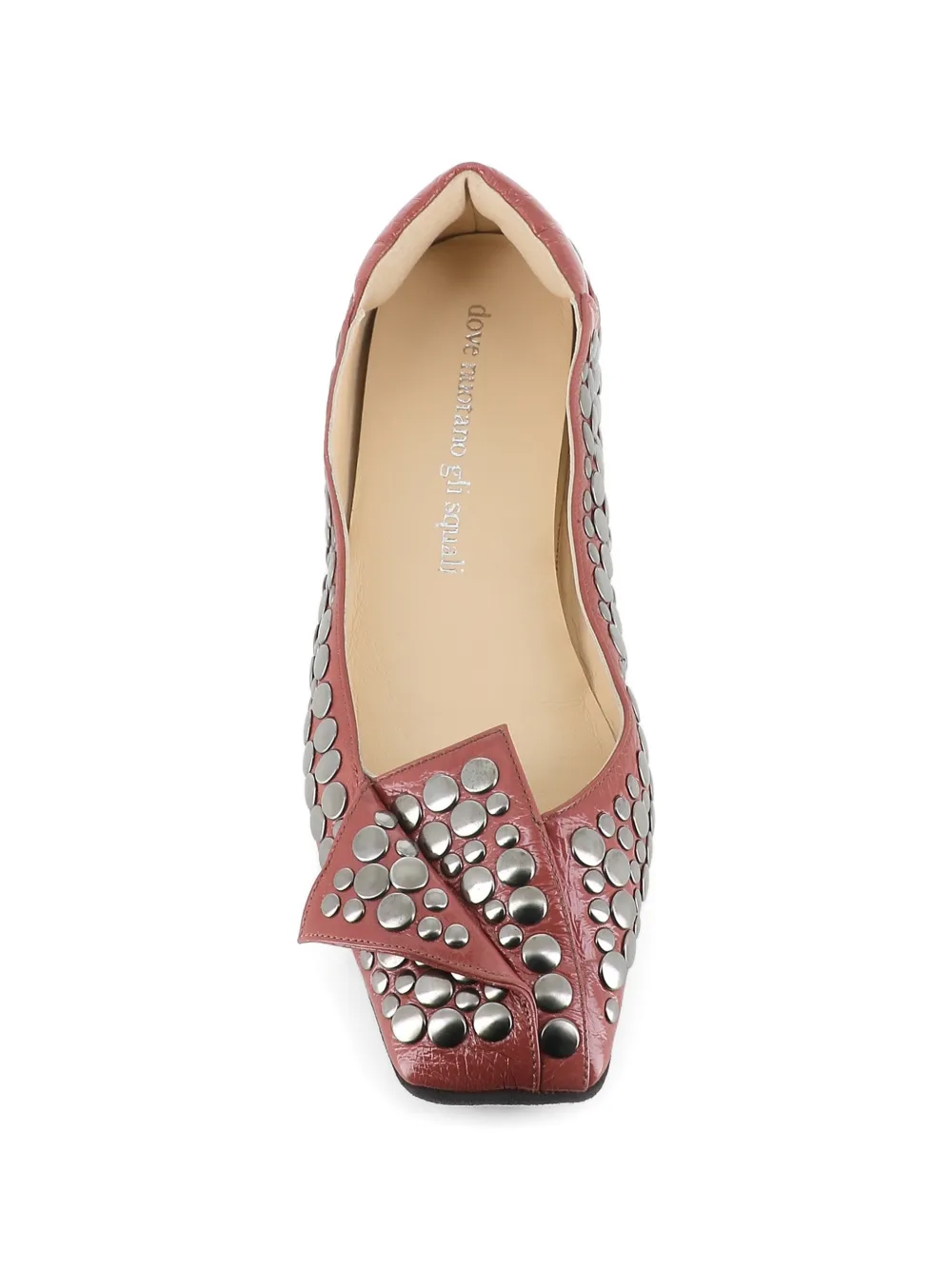 Dove Nuotano Gli Squali Leren ballerina's verfraaid met studs Roze