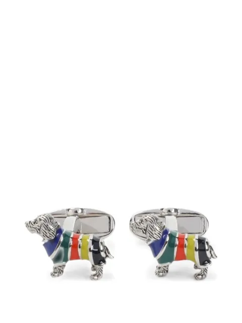 Paul Smith Dog in Jumper logo-embossed cufflinks