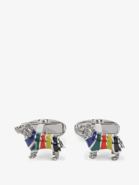 Paul Smith Dog in Jumper logo-embossed cufflinks