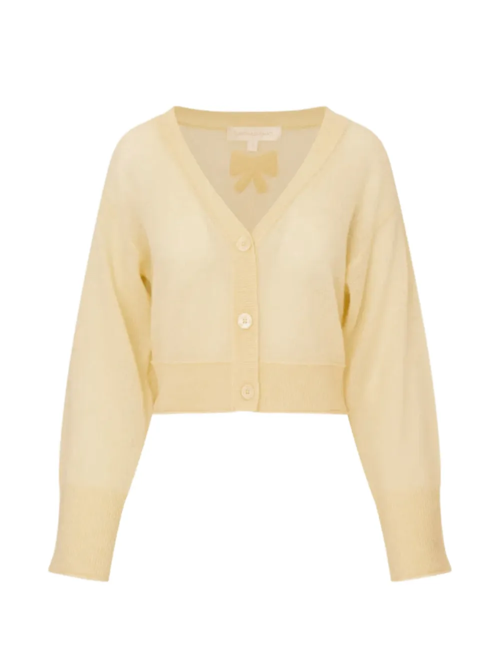 LoveShackFancy Lawrence bow-patch cashmere cardigan - Yellow