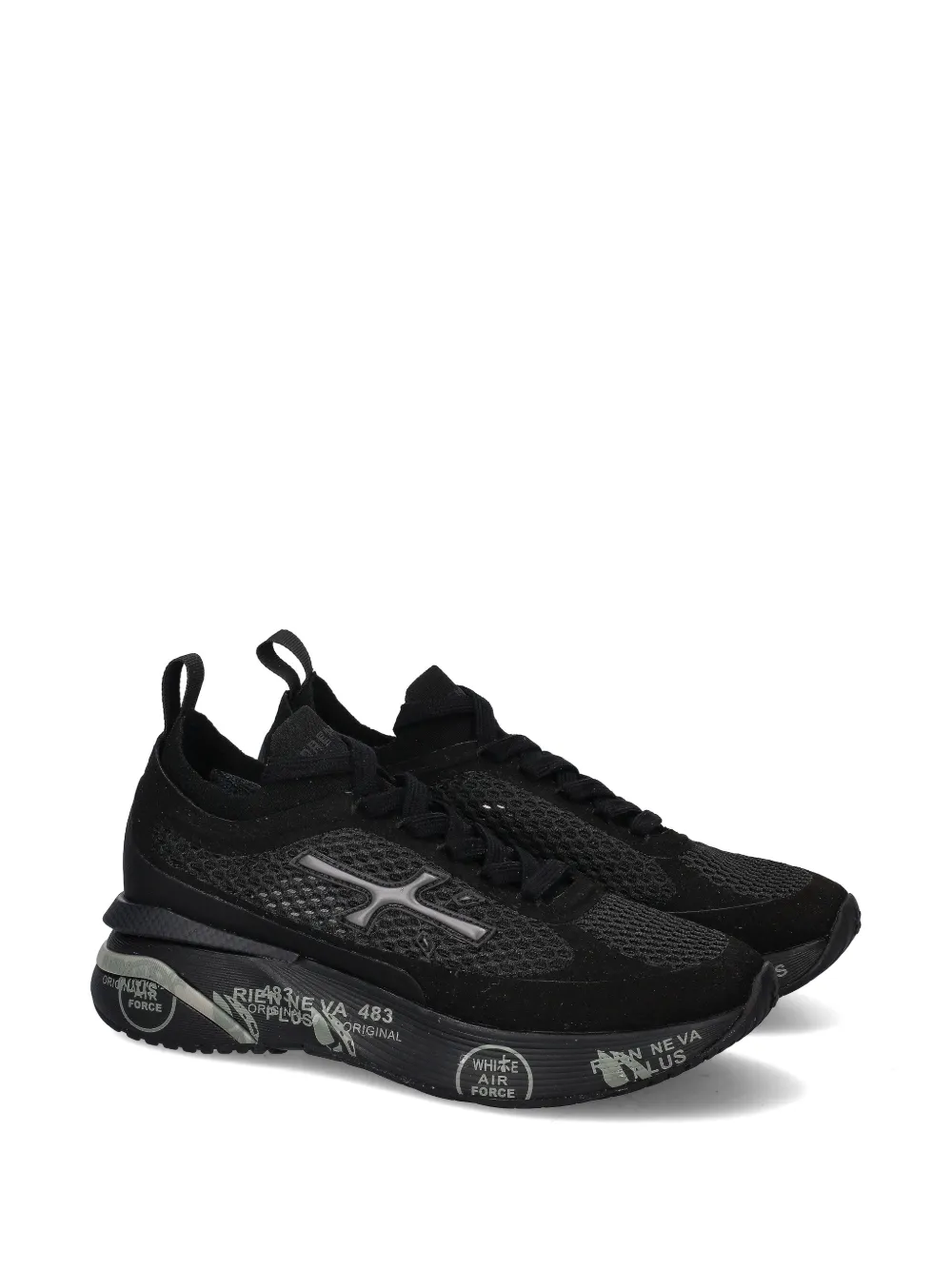Premiata Moerun mesh-panel sneakers Zwart