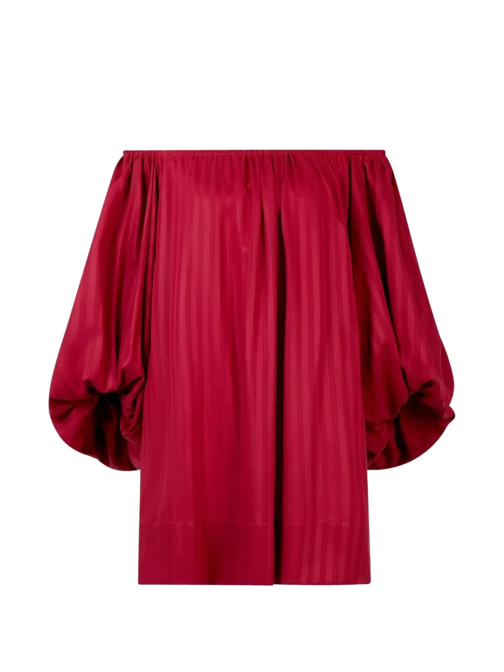 A LINE Evelina off-the-shoulder striped-jacquard top - Rosso