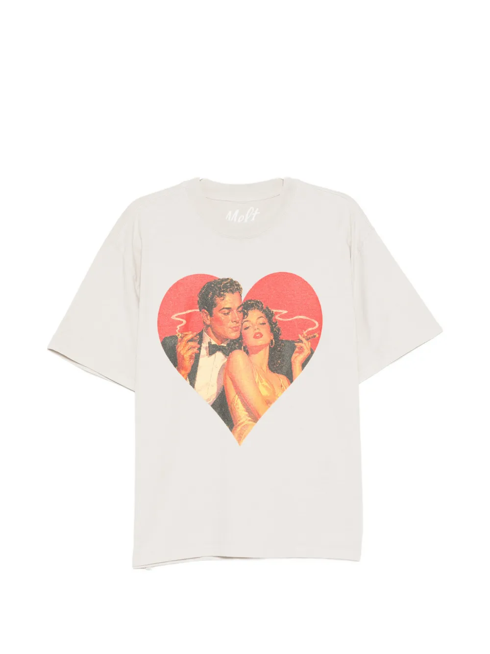Melt graphic-print T-shirt - Nude