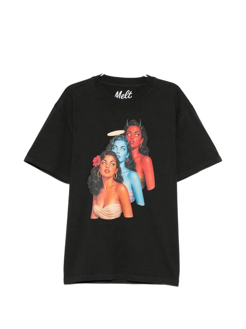 Melt graphic-print T-shirt - Schwarz