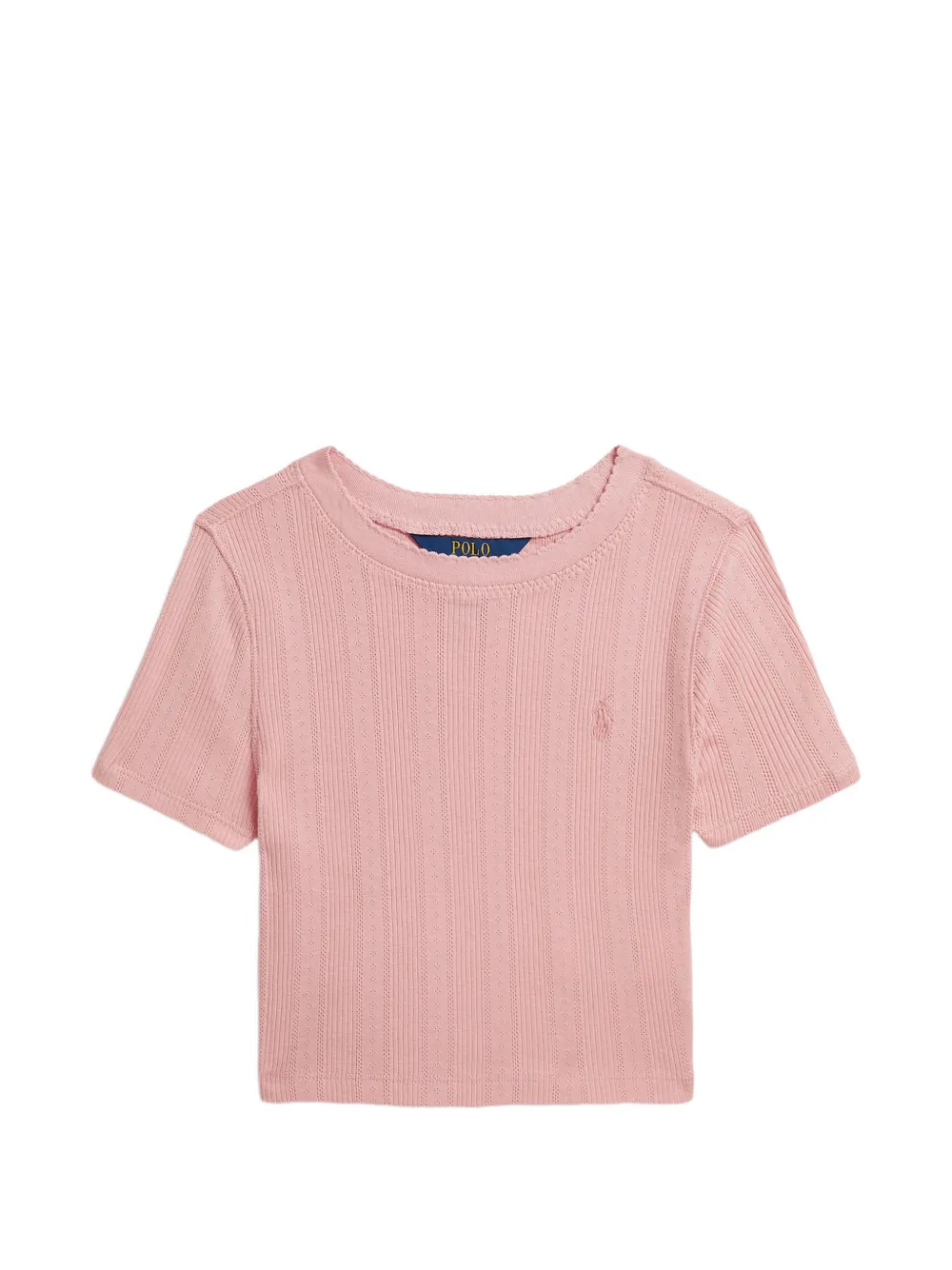 POLO RALPH LAUREN KIDS pointelle-knit T-shirt - Rosa