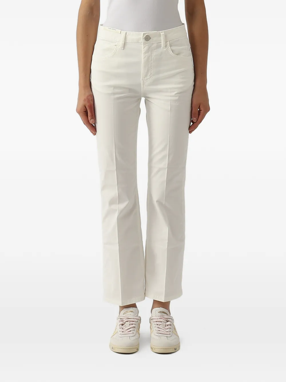 PT Torino pressed-crease cropped jeans - Bianco