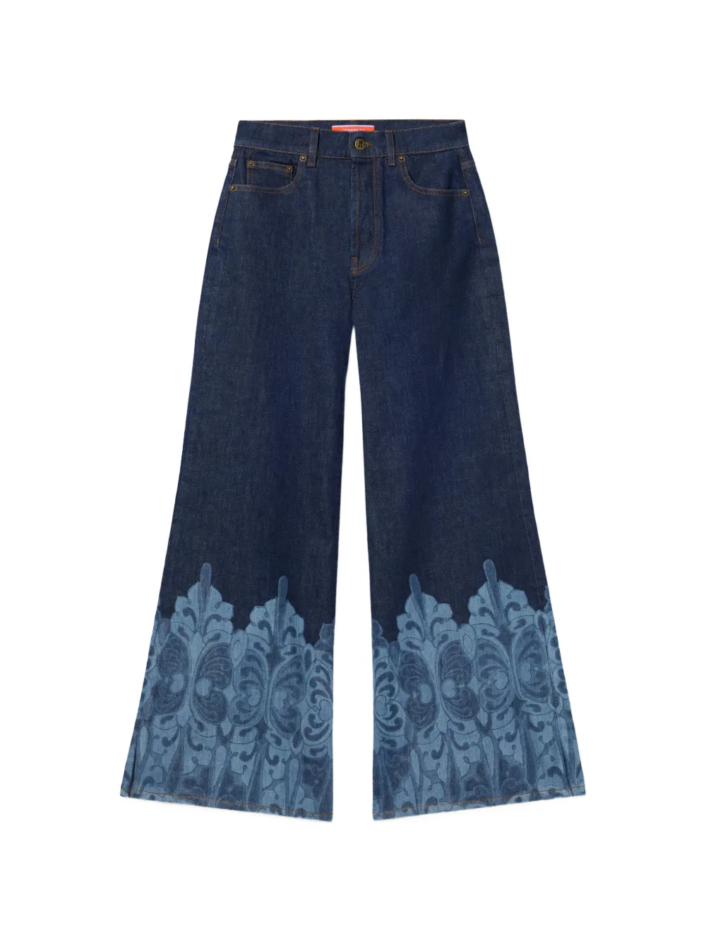 La DoubleJ Cocoon placée indigo in stretch denim The Cropped Flare jeans - Blu