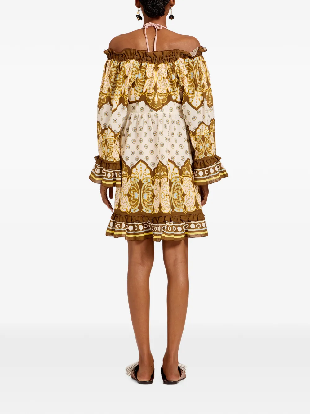 La DoubleJ Boho Placée mini-jurk Beige