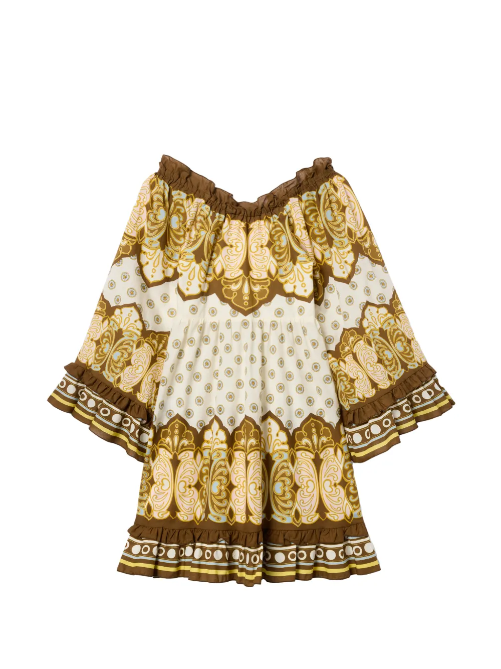 La DoubleJ Boho Placée mini-jurk Beige