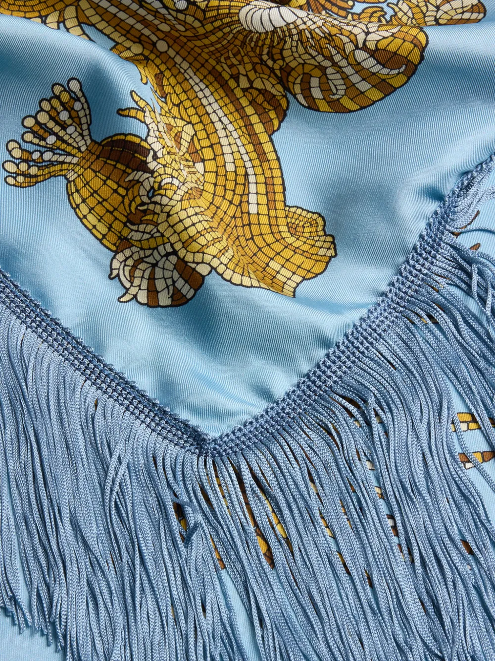La DoubleJ Omkeerbare foulard met franje Blauw