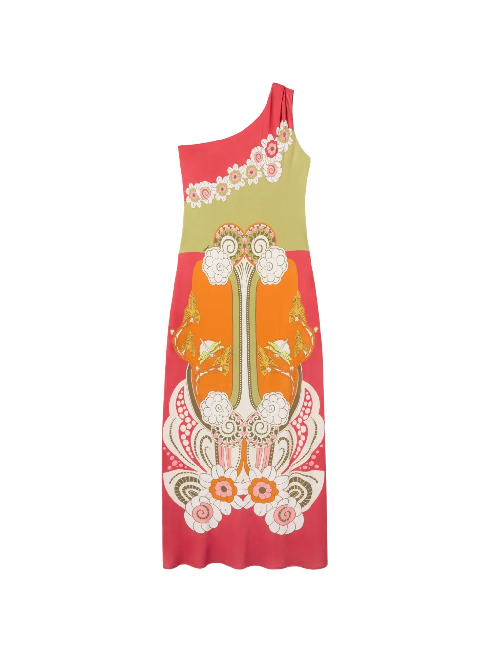 La DoubleJ Ambrosia placée orange in fluid jersey Clingy Roy dress - Arancione