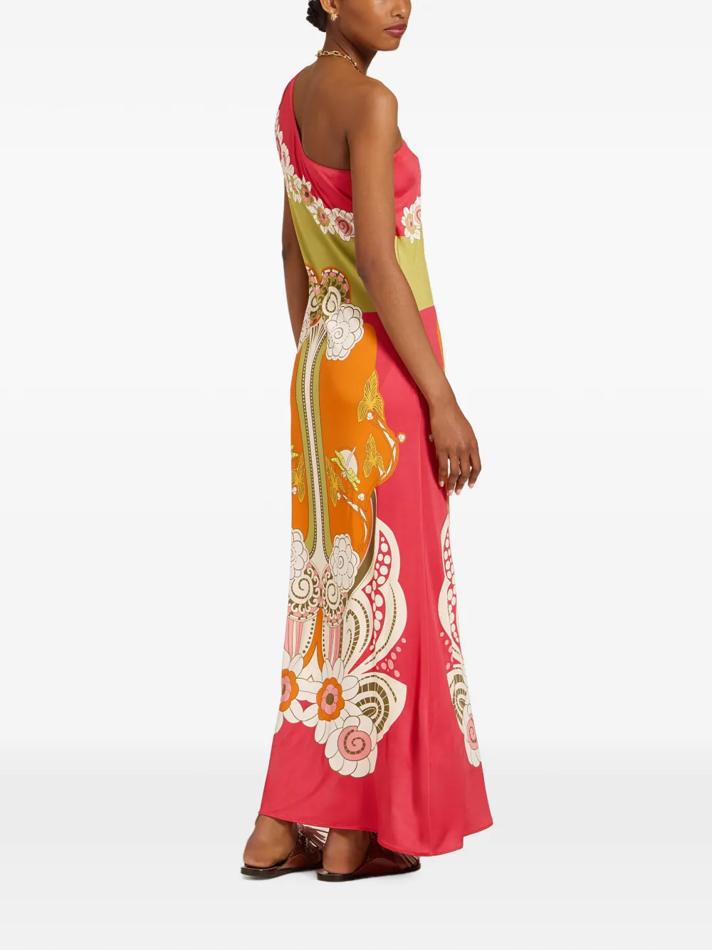 La DoubleJ Asymmetrische maxi-jurk Oranje