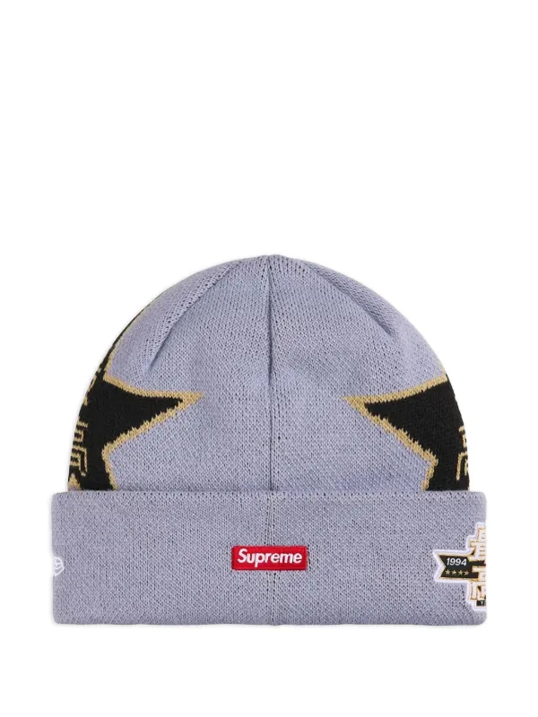 Supreme x New Era Stars Beanie Hat | Grey | FARFETCH