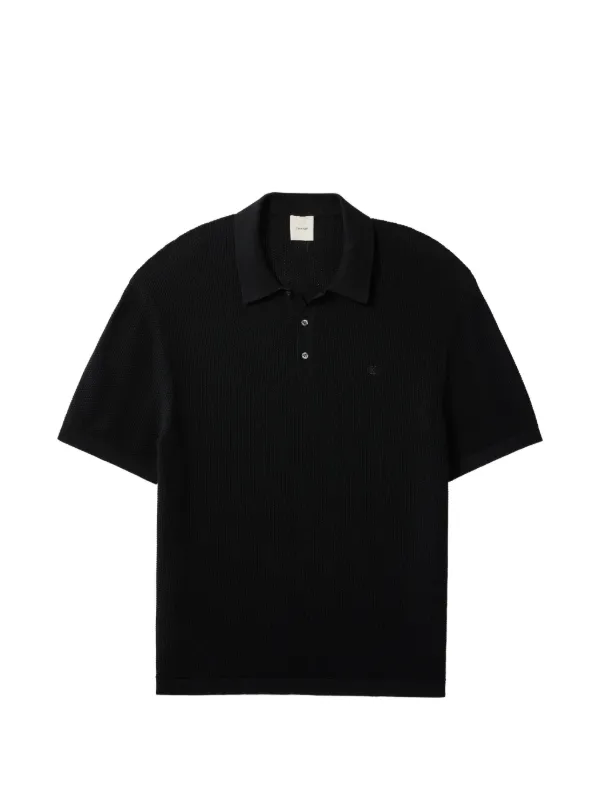 Calvin Klein waffle-knit logo-embroidered Polo Shirt | Black