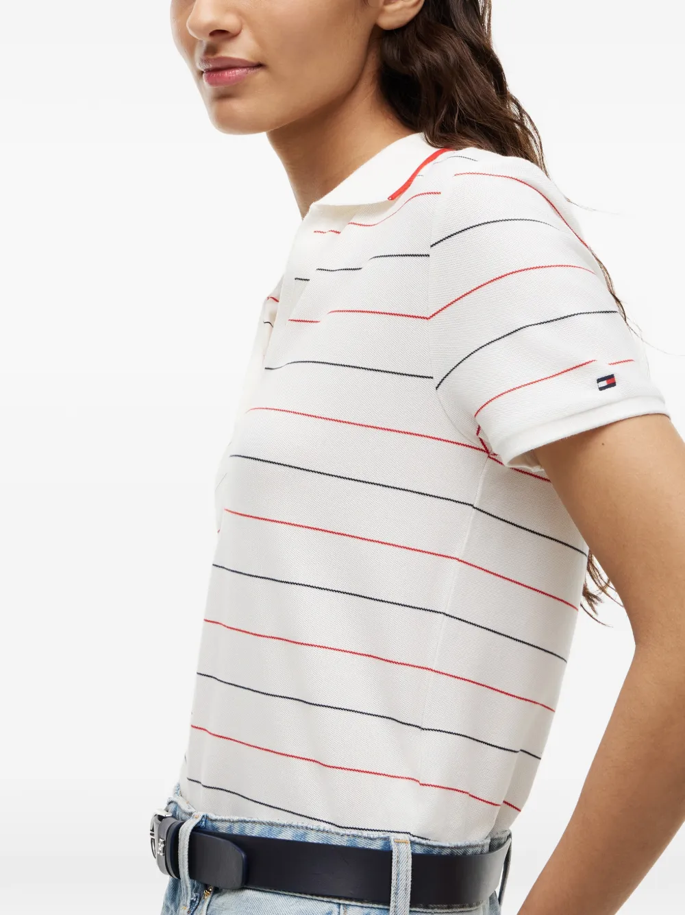 Tommy Hilfiger Gestreepte polotop Wit