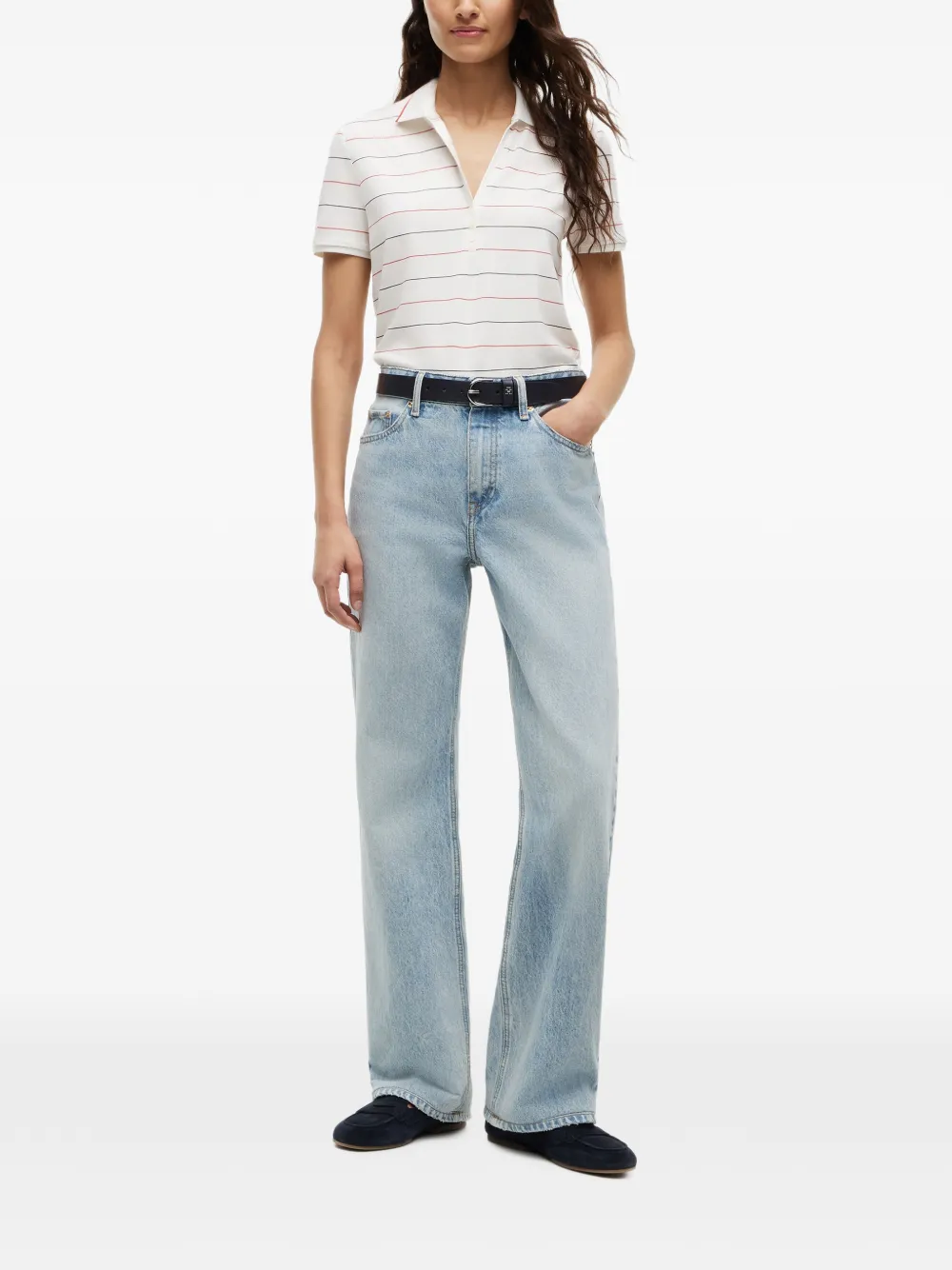 Tommy Hilfiger Gestreepte polotop Wit