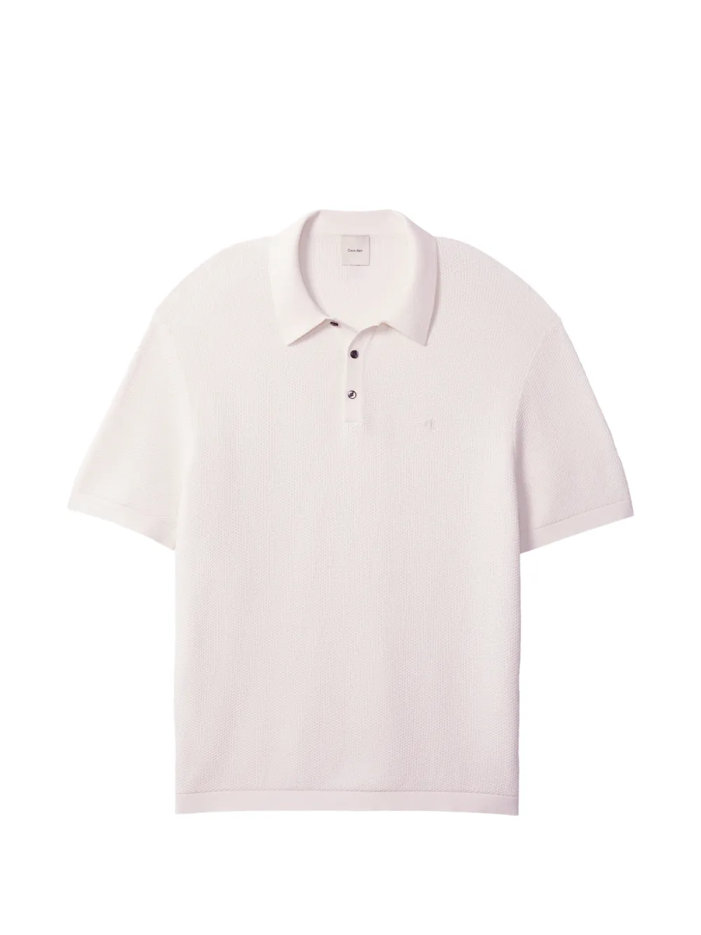 Calvin Klein waffle-knit short-sleeve polo shirt - Bianco