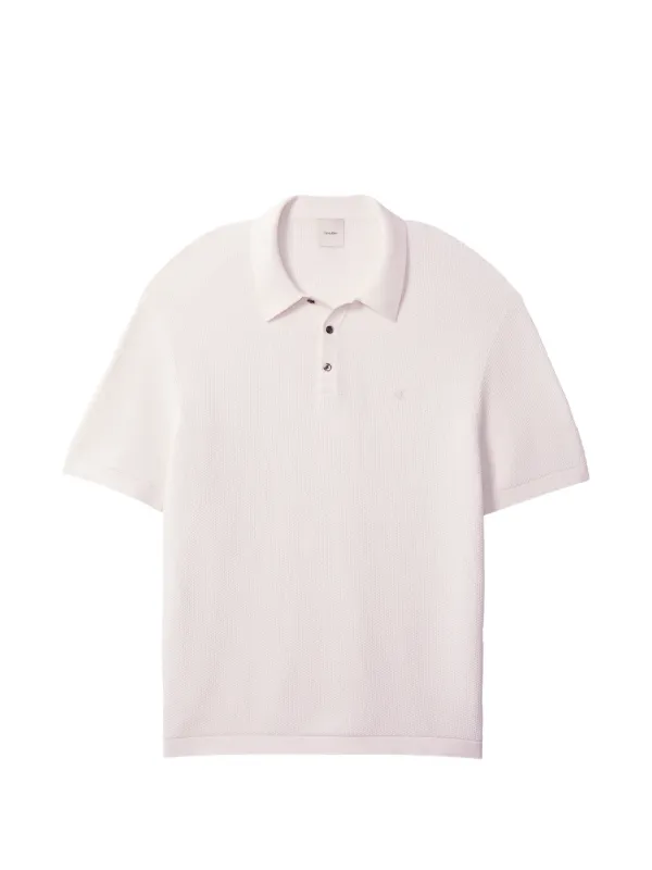  ニットポロシャツ ホワイト Calvin Klein ワッフルニット ポロシャツ | ホワイト | FARFETCH JP