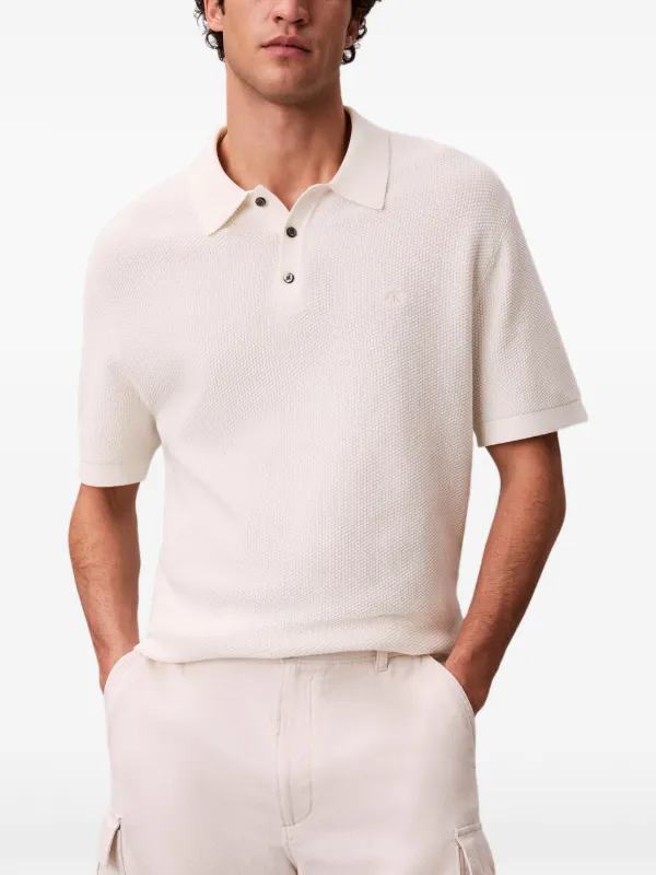 Calvin Klein ワッフルニット ポロシャツ | ホワイト | FARFETCH JP