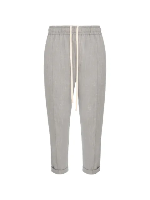 HAMZA drawstring-waist cuffed-hem trousers