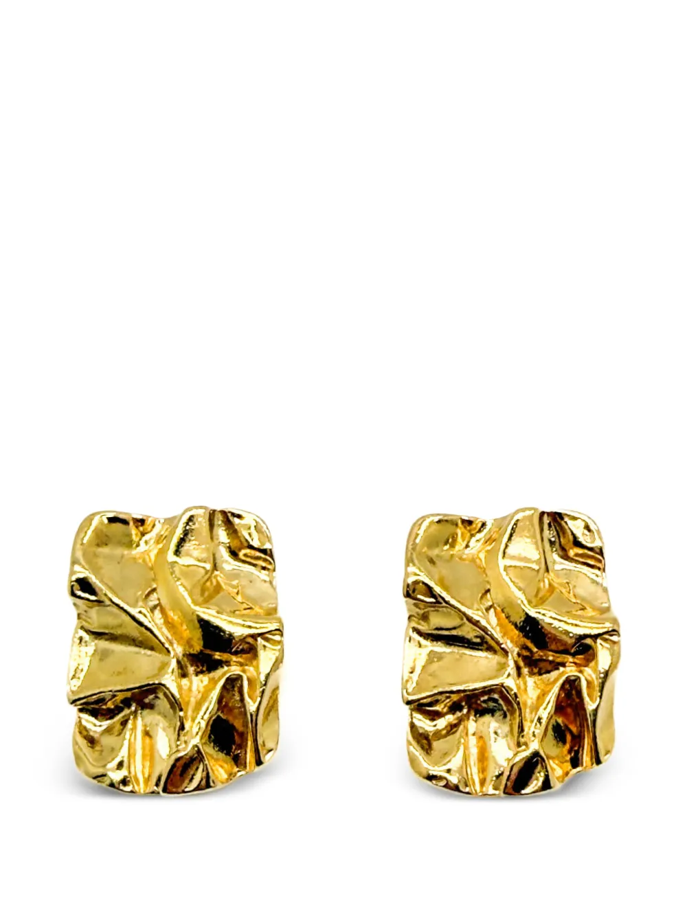 Jennifer Gibson Jewellery 1980s sculpted crinkle earrings - Oro