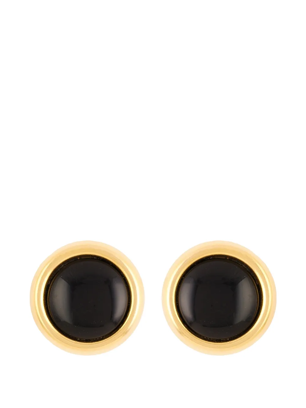 Monet Pre-Owned 1980s lucite round clip-on earrings - Oro